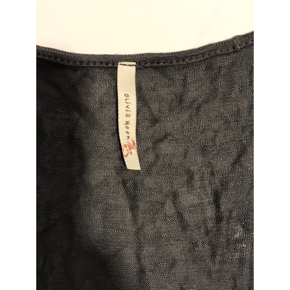 Olivia Moon Tank Top Large Slate Gray Green Scoop Ruffled Neckline Cami Shirt - Picture 2 of 5